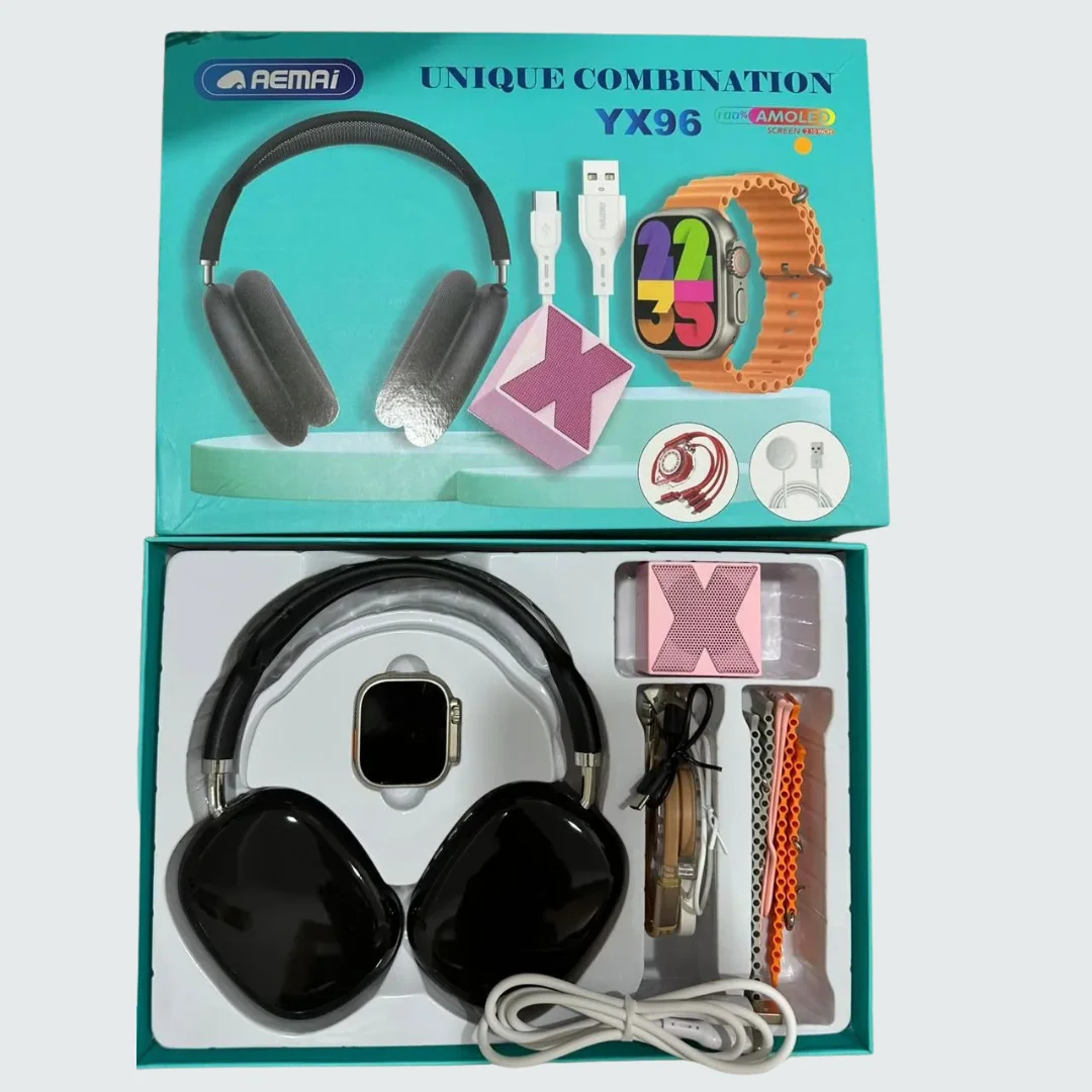 aemai yx96 technological combo – headphones + smartwatch + charging cables aemai yx96 technological combo – headphones + smartwatch + charging cables